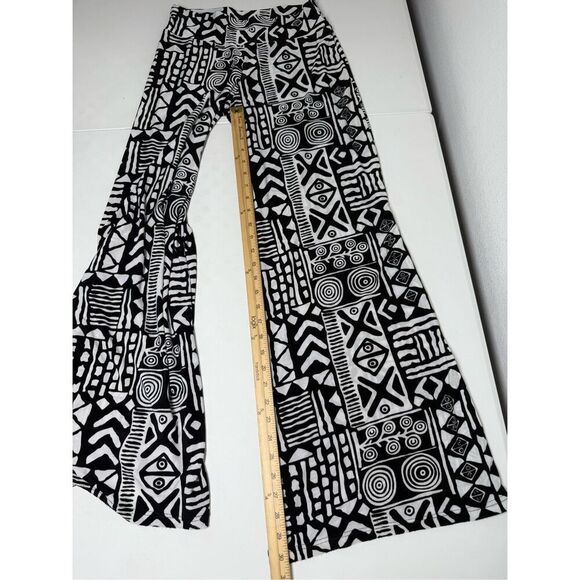 Sho Sho Women's Black White Patterned Pants Wide Leg Elastic Waist Size S/M Note - Picture 5 of 14